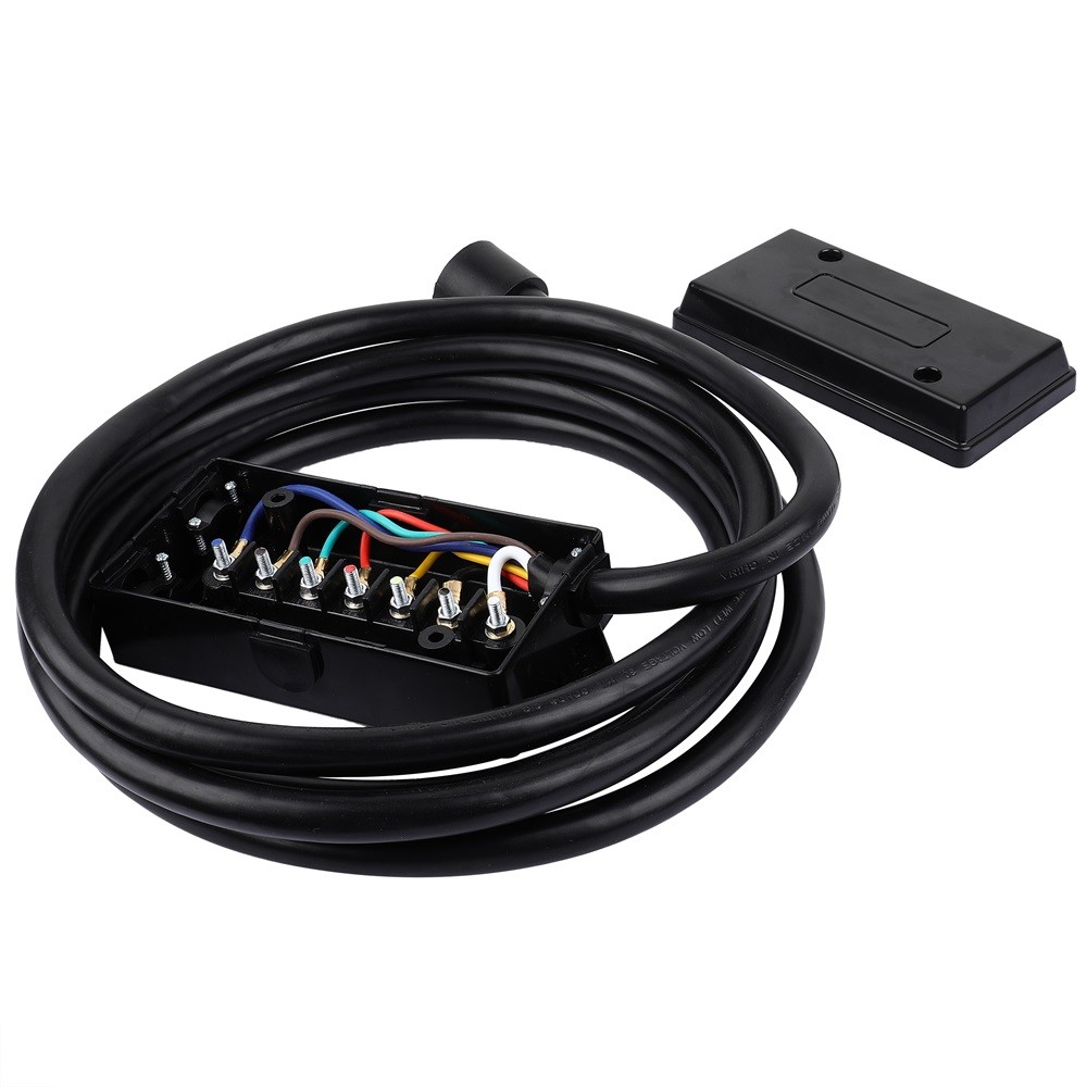 12 Foot 7 Way Plug Inline Pre-Wired Trailer Cord Junction Box Cable