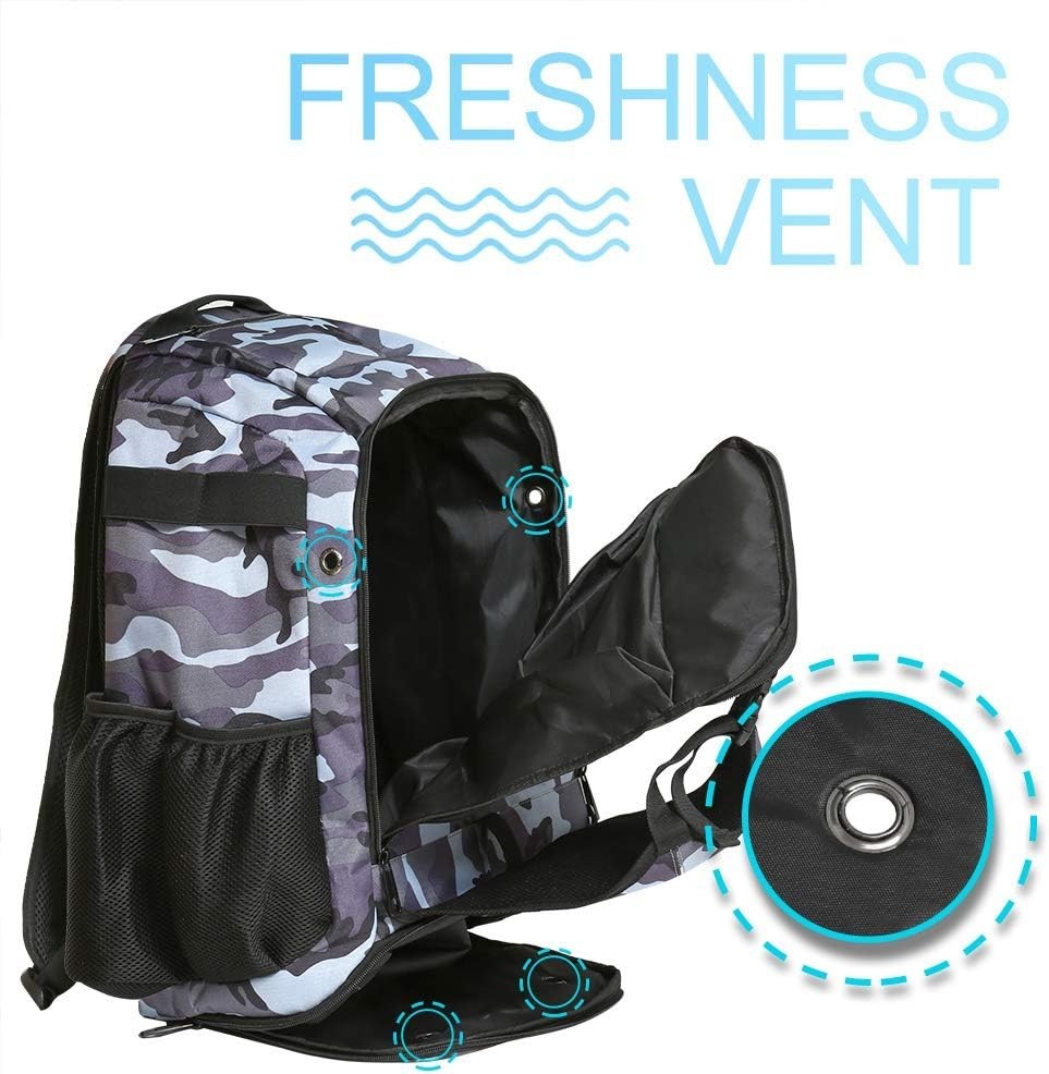 Durable Baseball Bat Backpack with Large Capacity for 4 Bats - Camouflage Style