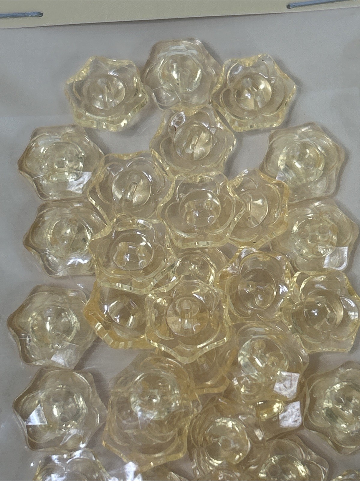 Crafters Square Buttons Lot Flower Sewing Jewelry Craft Marble Acrylic Plastic