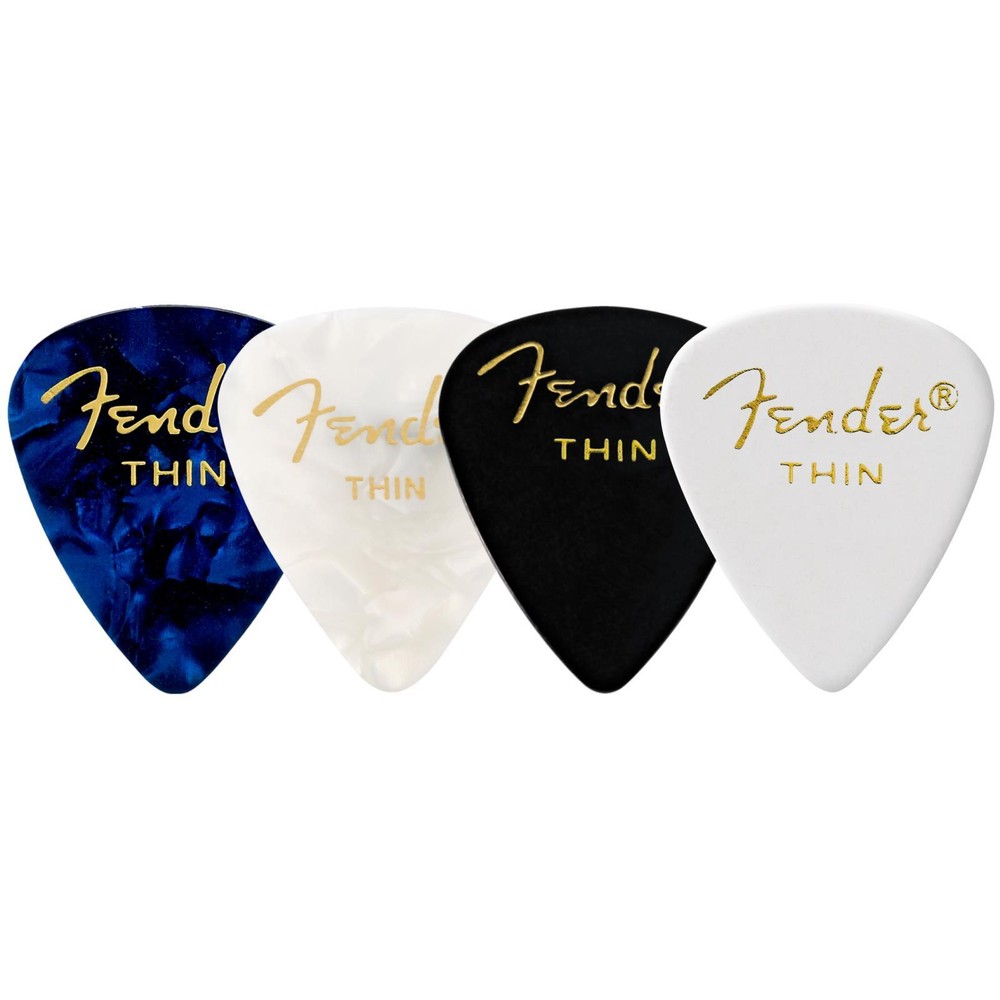 Fender Celluloid Medley 351 Shape Guitar Picks, Thin, 12-Pack