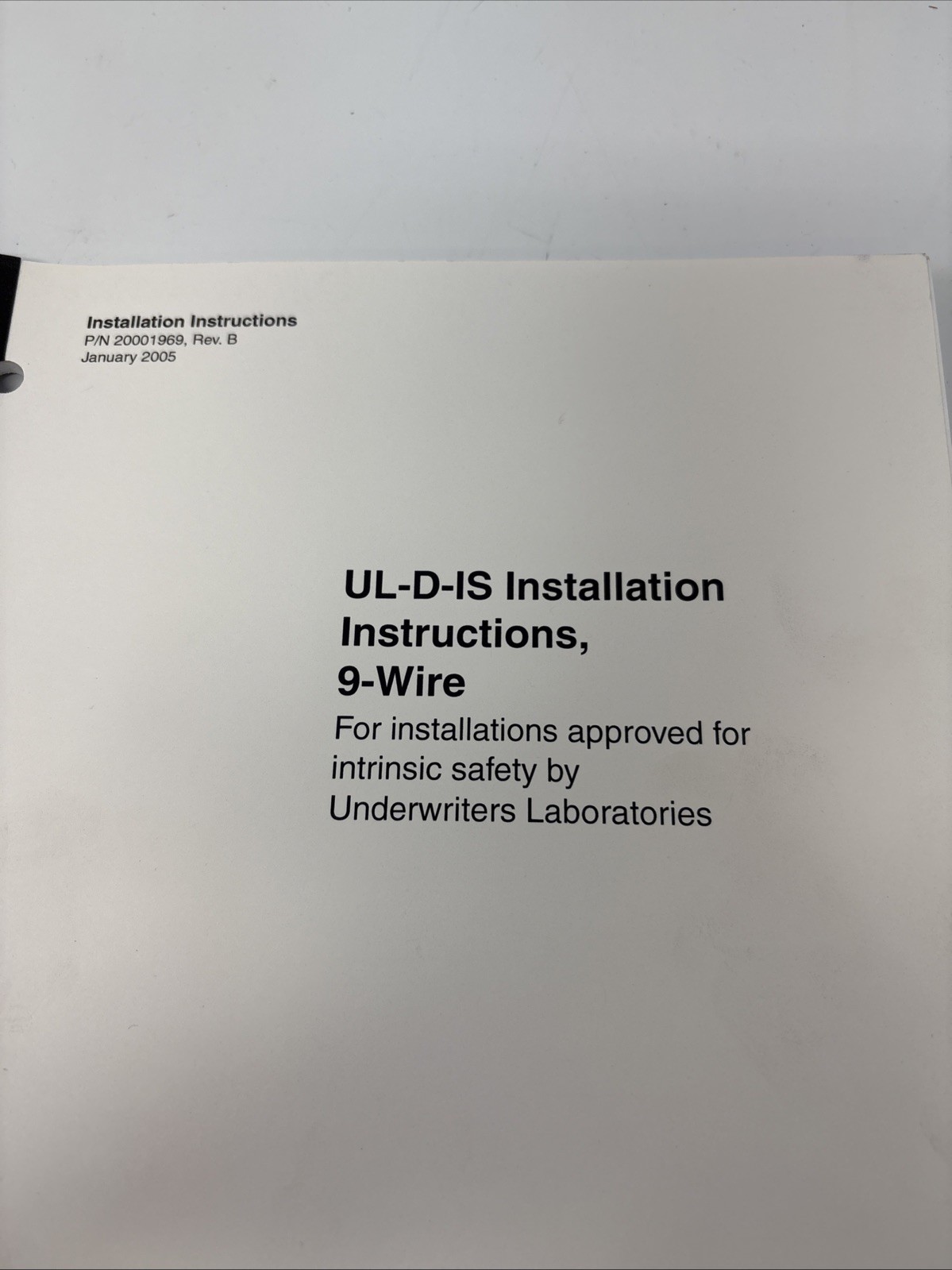 Emerson UL-D-IS Installation Instructions, 9 Wire Manual 6C B2