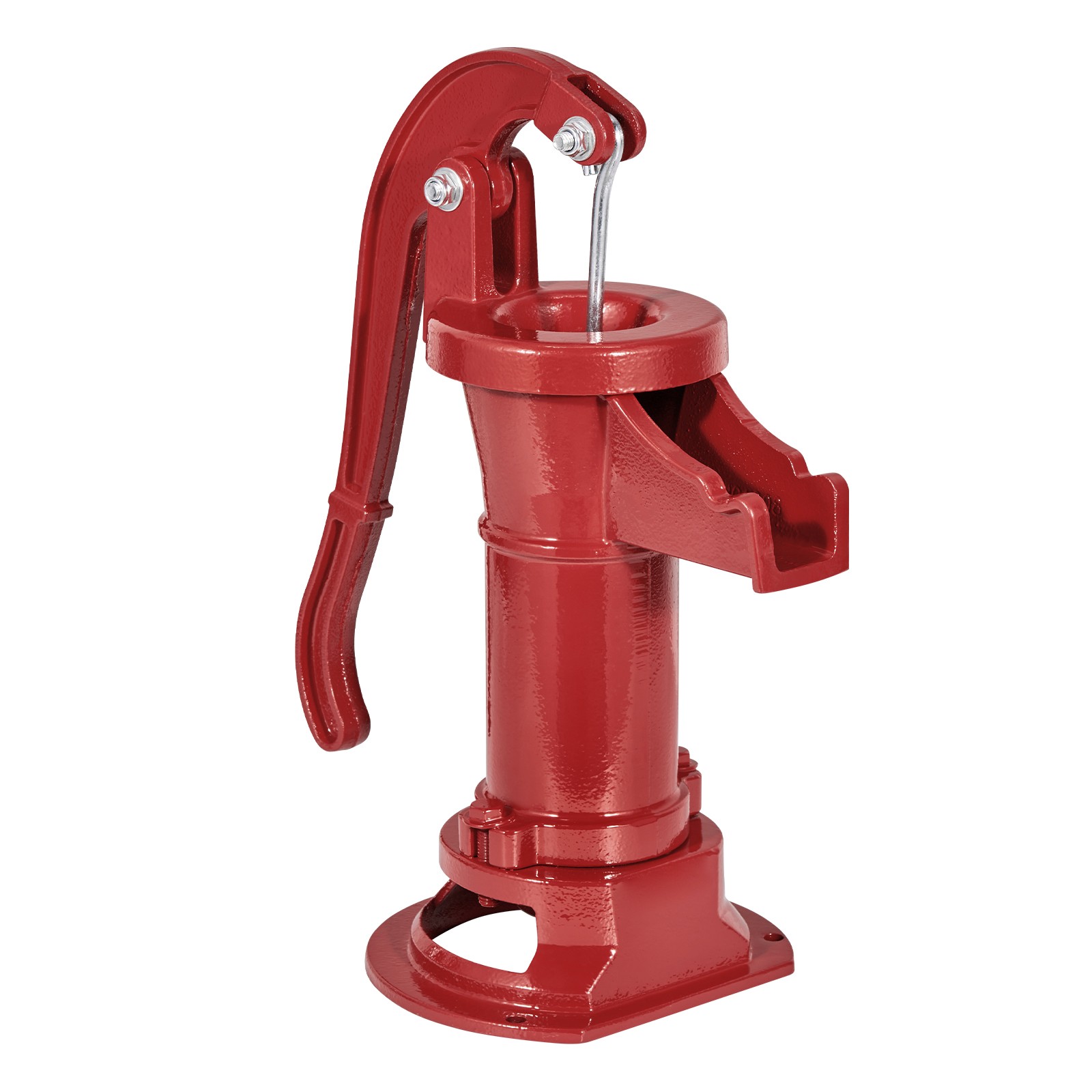 Uimoso Antique Cast Iron Manual Water Pump, 25ft Lift, Red Design