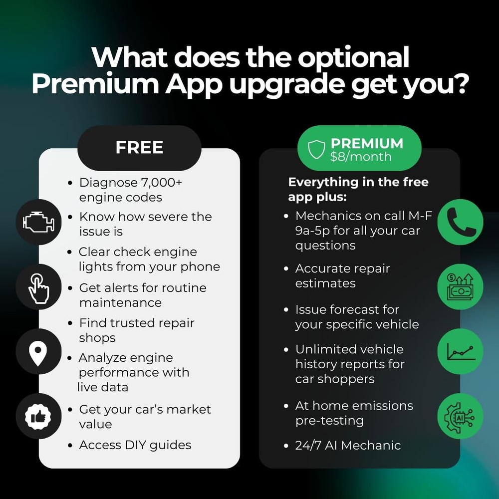 FIXD Bluetooth OBD2 Scanner for Car - Car Code Readers Scan Tools for