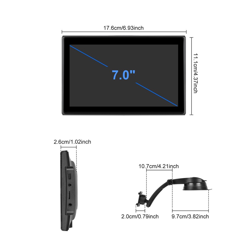 7-inch Full Touch Screen Apple CarPlay Horizontal Vertical Switching Camera B