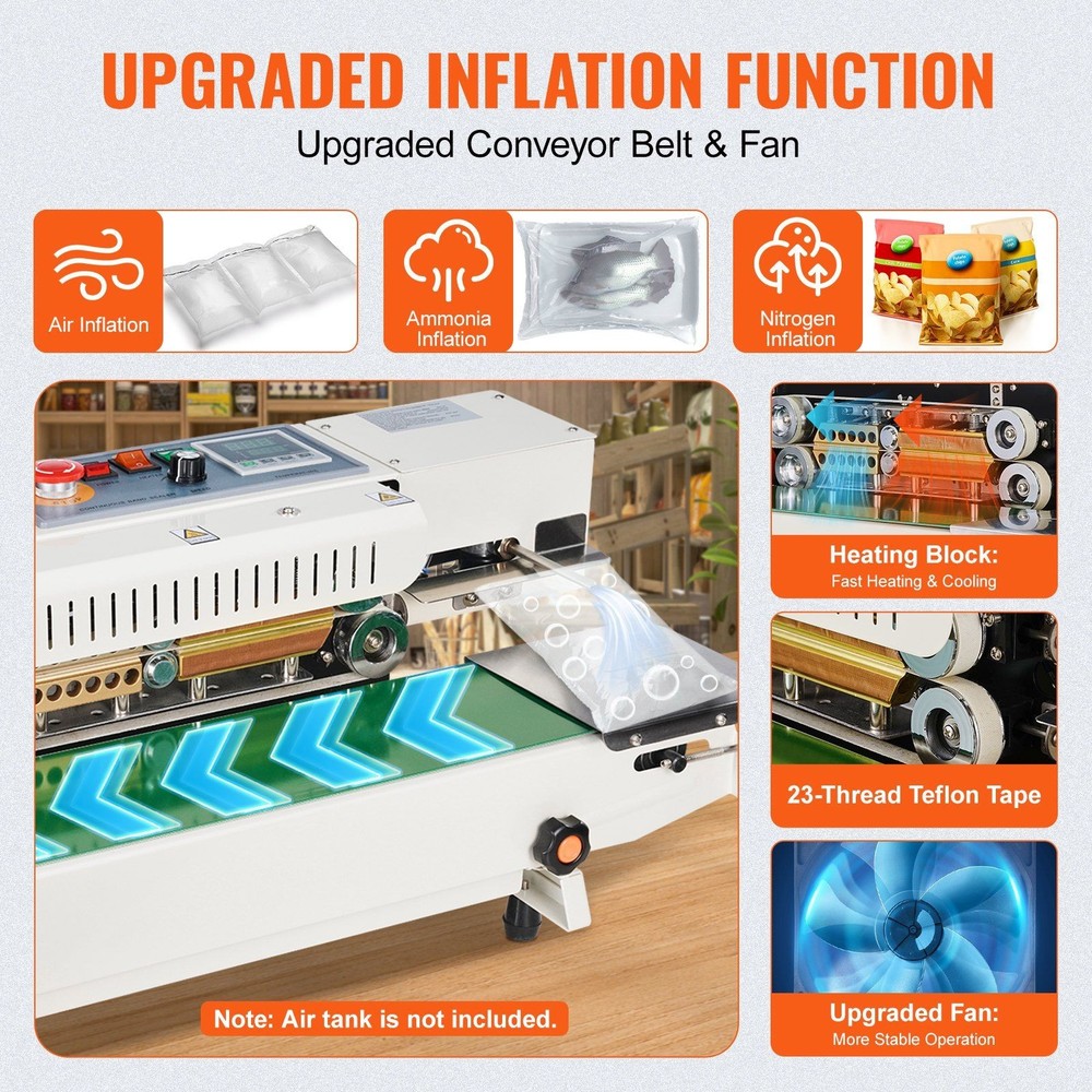 Bag Band Sealer 600W 6-12mm Adjustable Width with Accessory Set