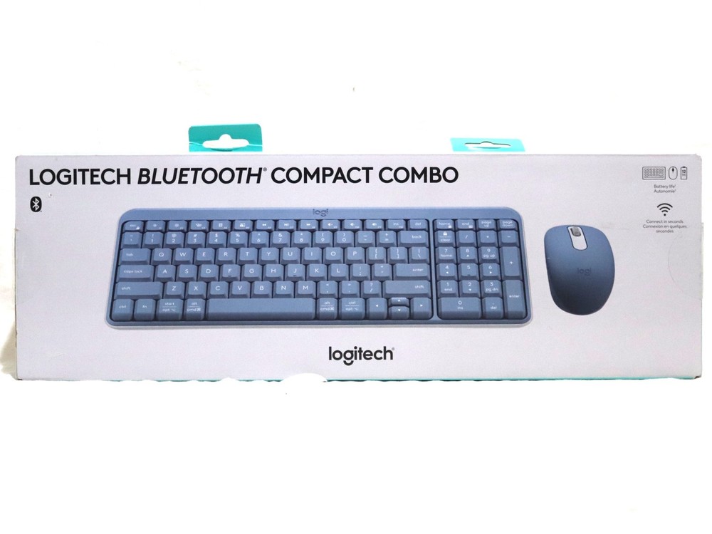 Logitech Compact Bluetooth Keyboard & Mouse Combo - Blue/Gray