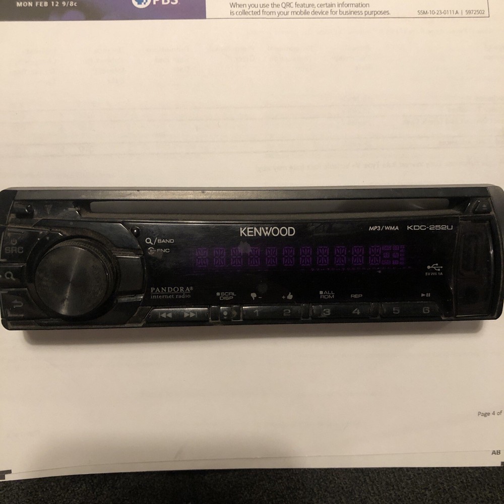 Kenwood KDC-MP252U REPLACEMENT  FACEPLATE