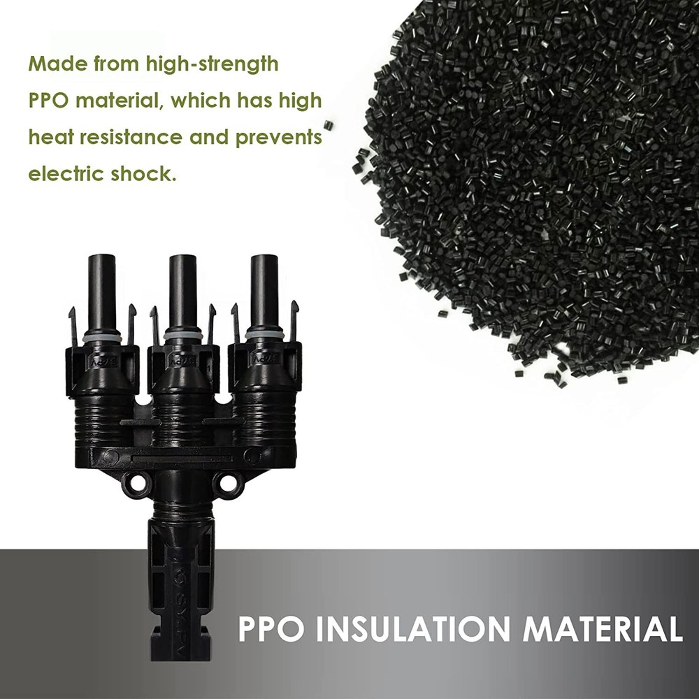 Solar Panel Connectors T Branch Connectors Adapter for Parallel Connection