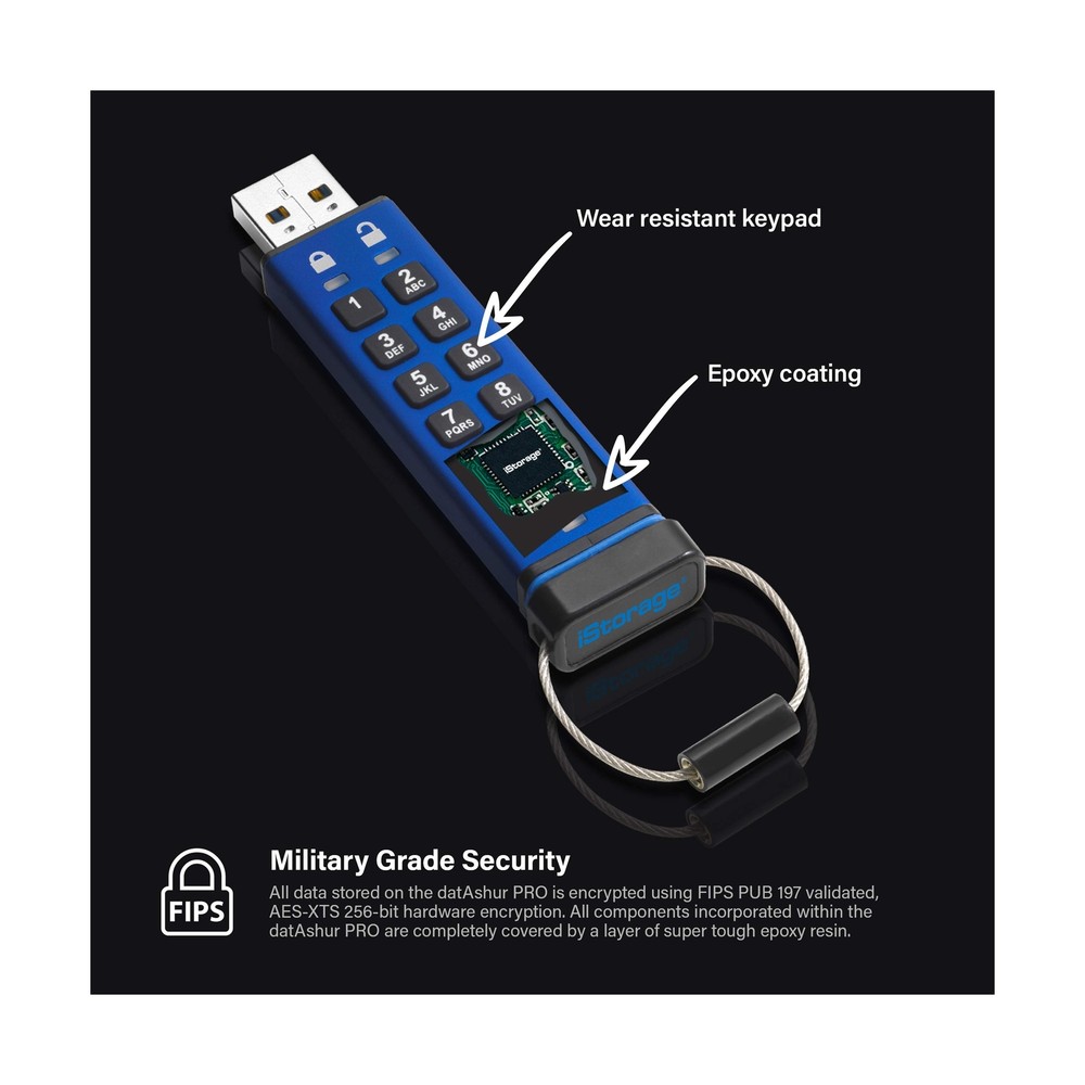iStorage datAshur PRO 32 GB | Encrypted USB Memory Stick | FIPS 140-2 Level 3...