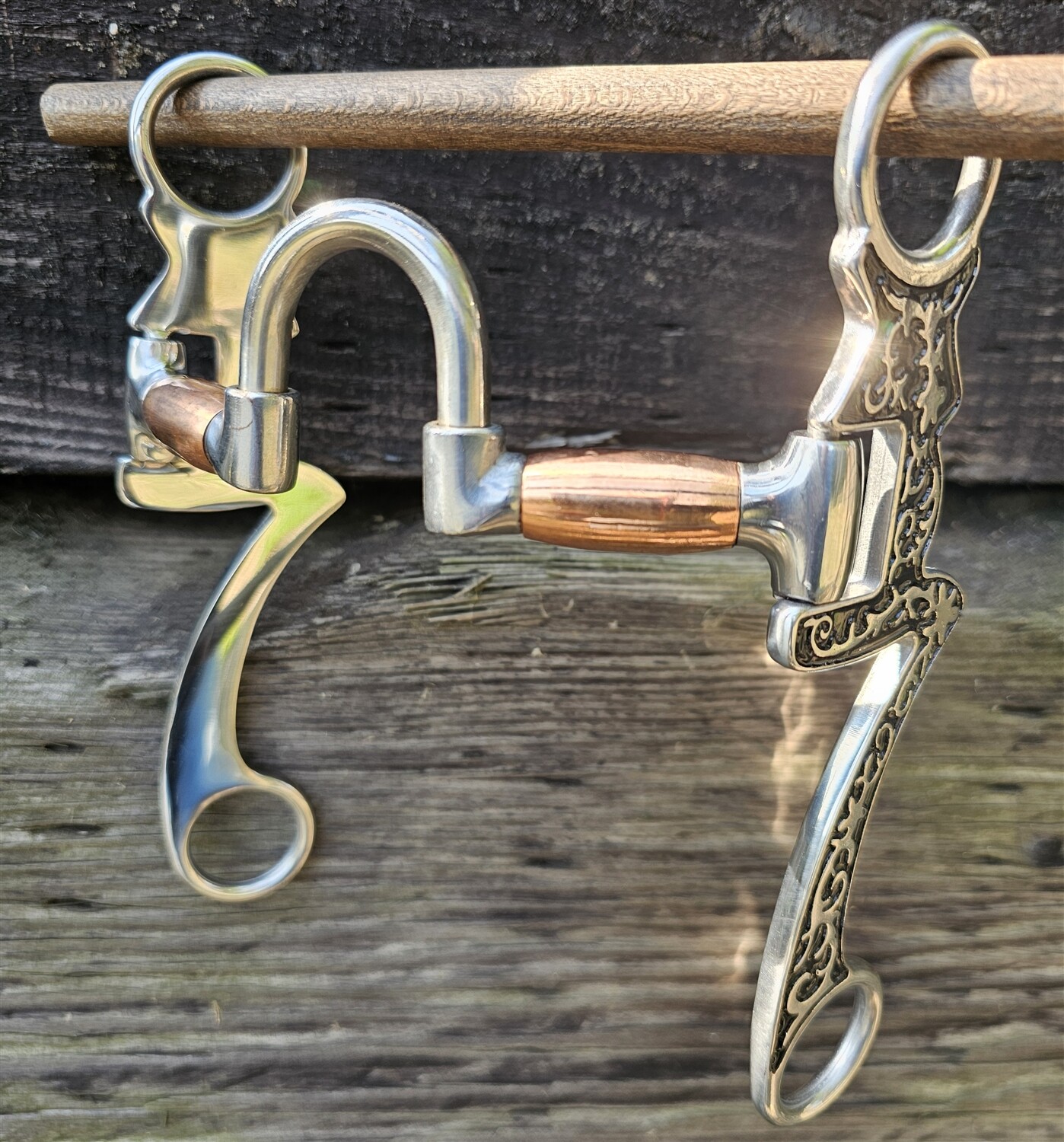 Western Correction Bit - Stainless - Black Inlay - 5 1/8" Mouth-7.5" Cheeks