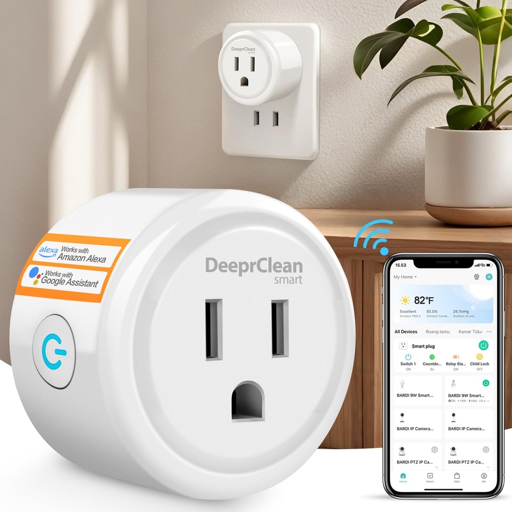 DeeprClean Mini Smart Plugs That Work with Alexa, Wifi Socket Compatible...