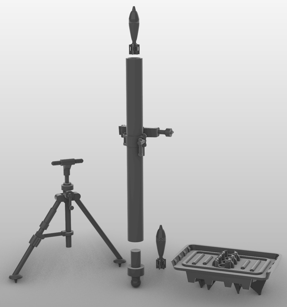 1/24 Scale Battleground US M1 81mm Mortar