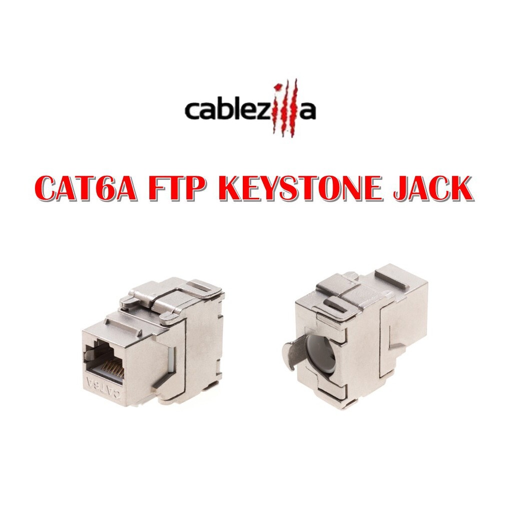 CAT6A FTP Keystone Jack 45 Degree RJ45 8P8C Shielded Tool-less Multi-Pack Lot