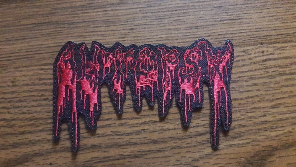 AUTOPSY,IRON ON RED EMBROIDERED PATCH