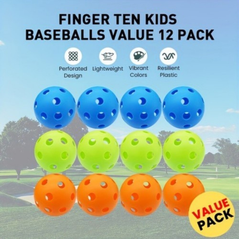 12X Baseball Practice Balls Plastic Training Balls Lightweight Baseball Softball
