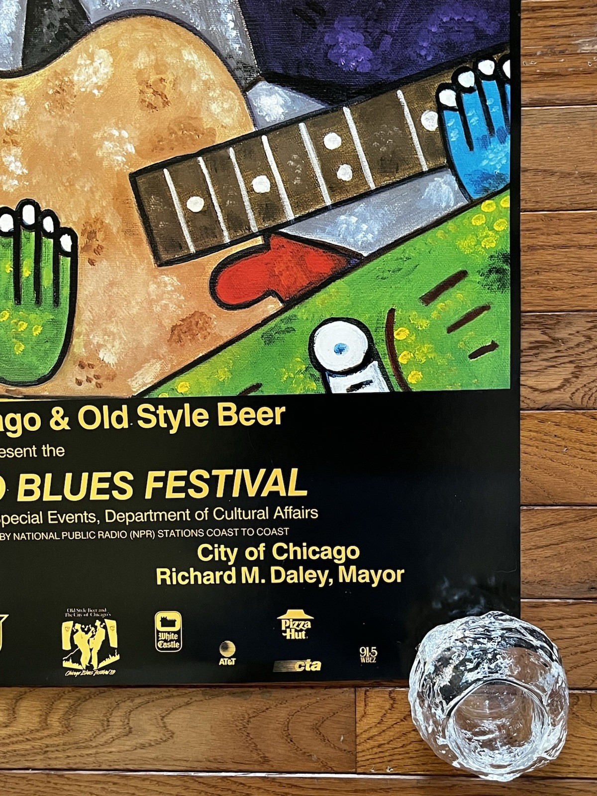 Vintage Original 1989 Chicago Blues Festival Poster Held In Grant Park