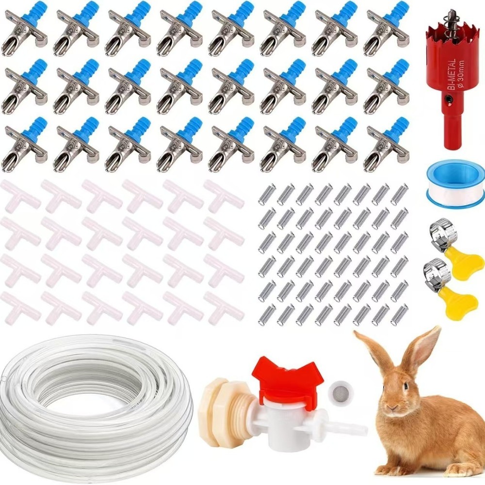 Rabbit Waterer With Double Spring Spout: Suitable For Rabbit Breeding New