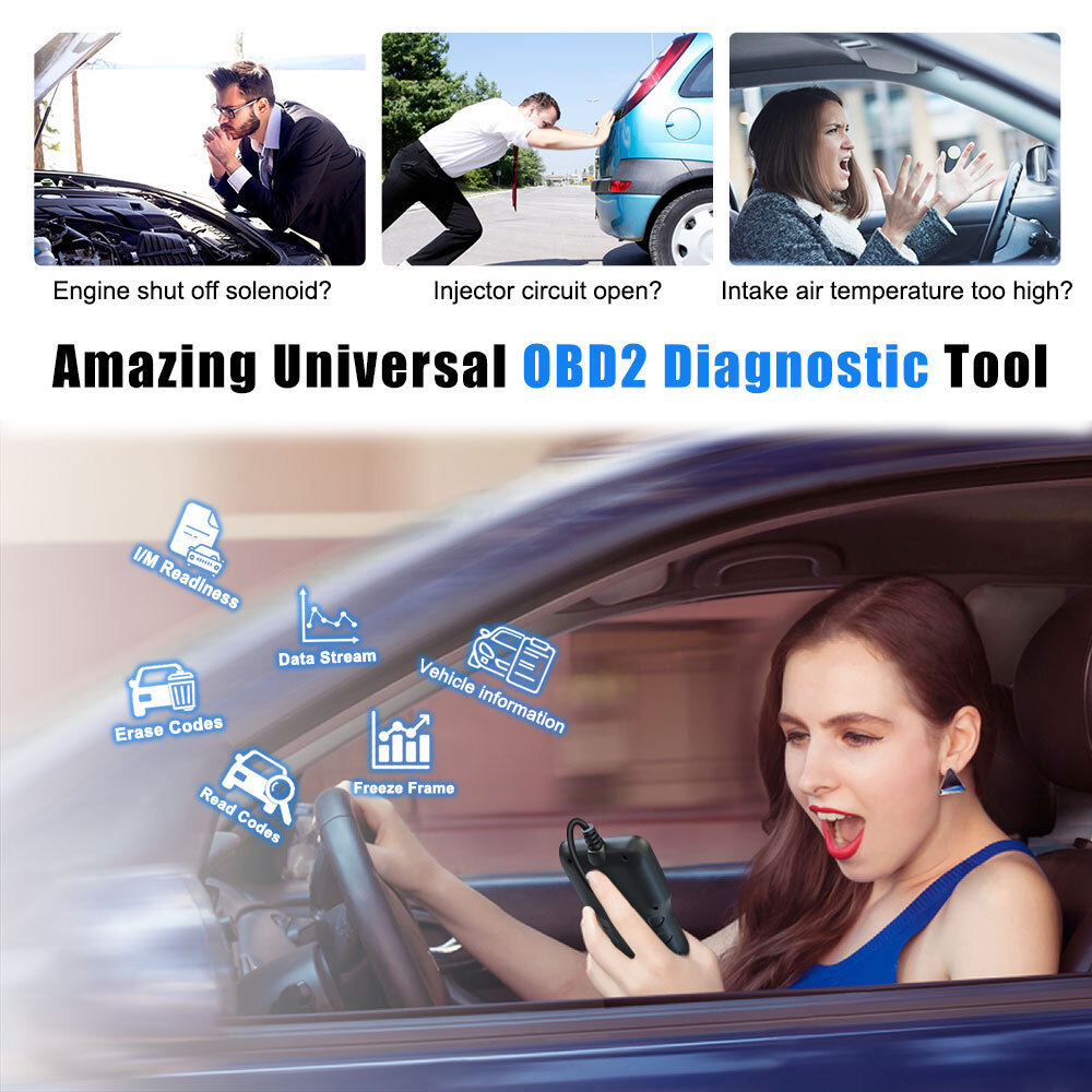 Bosscomm IFIX501 Code Reader OBD2 Scanner Check Engine Fault Diagnostic Tool