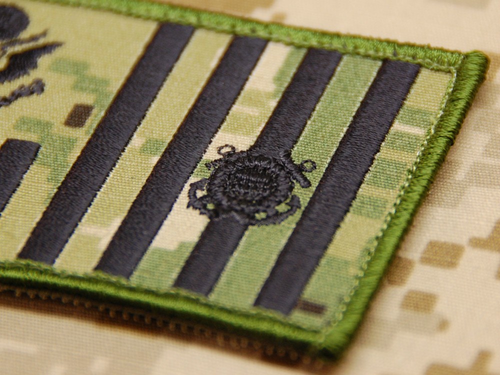 NWU Type III US Coast Guard Ensign Flag & Reverse US Flag Patch Set AOR2 Hook