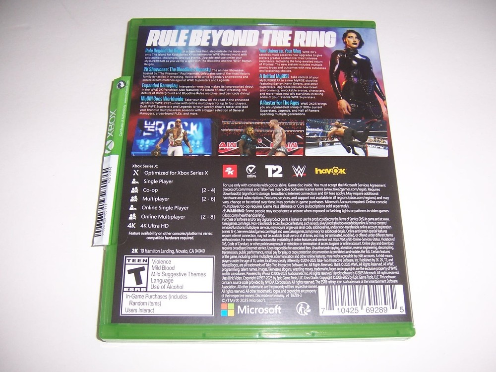 Replacement Case WWE 2K25 Xbox One Series X S **CASE ONLY**