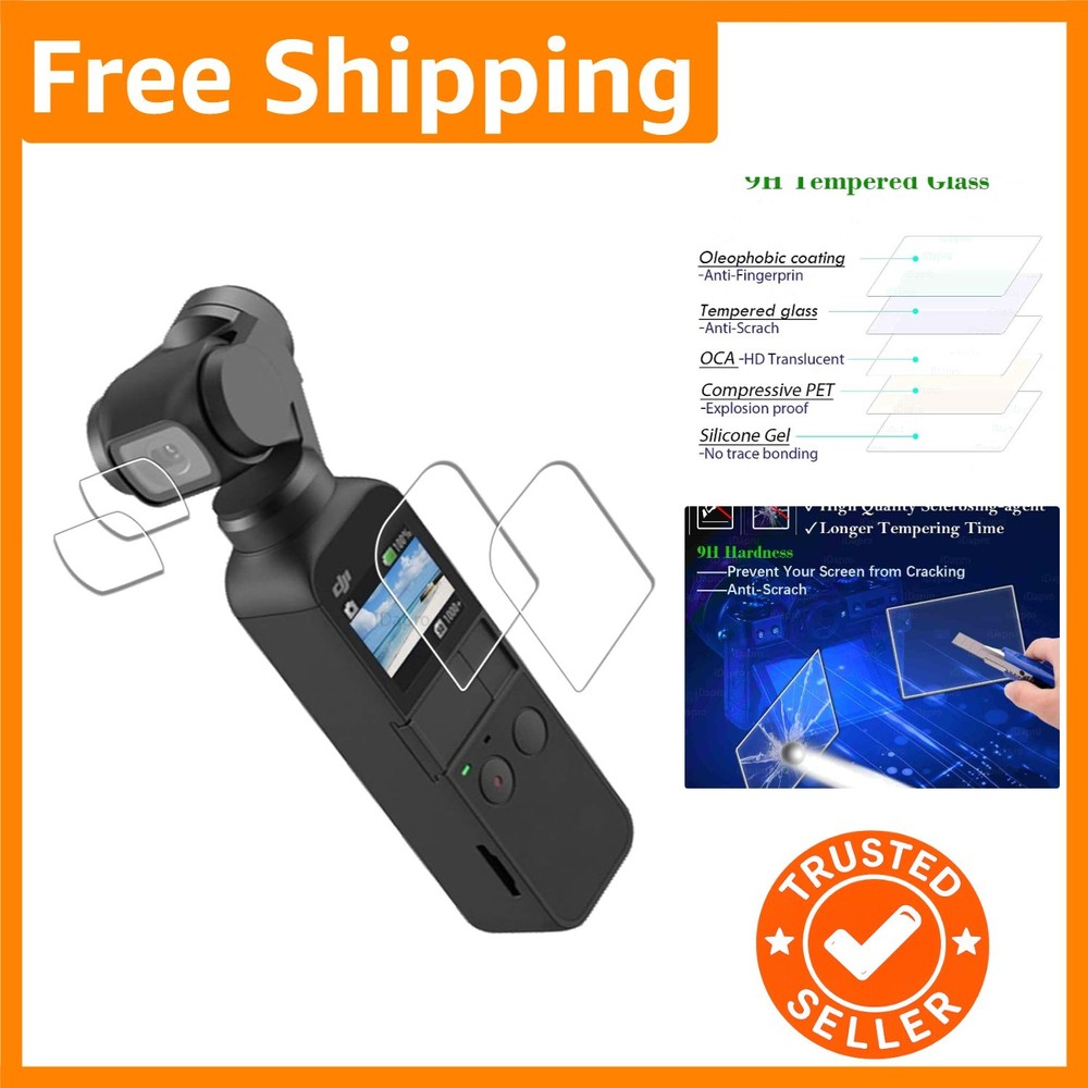 Easy Install 9H Hardness Screen Protector Bundle for DJI Osmo Pocket 2/1 Cameras