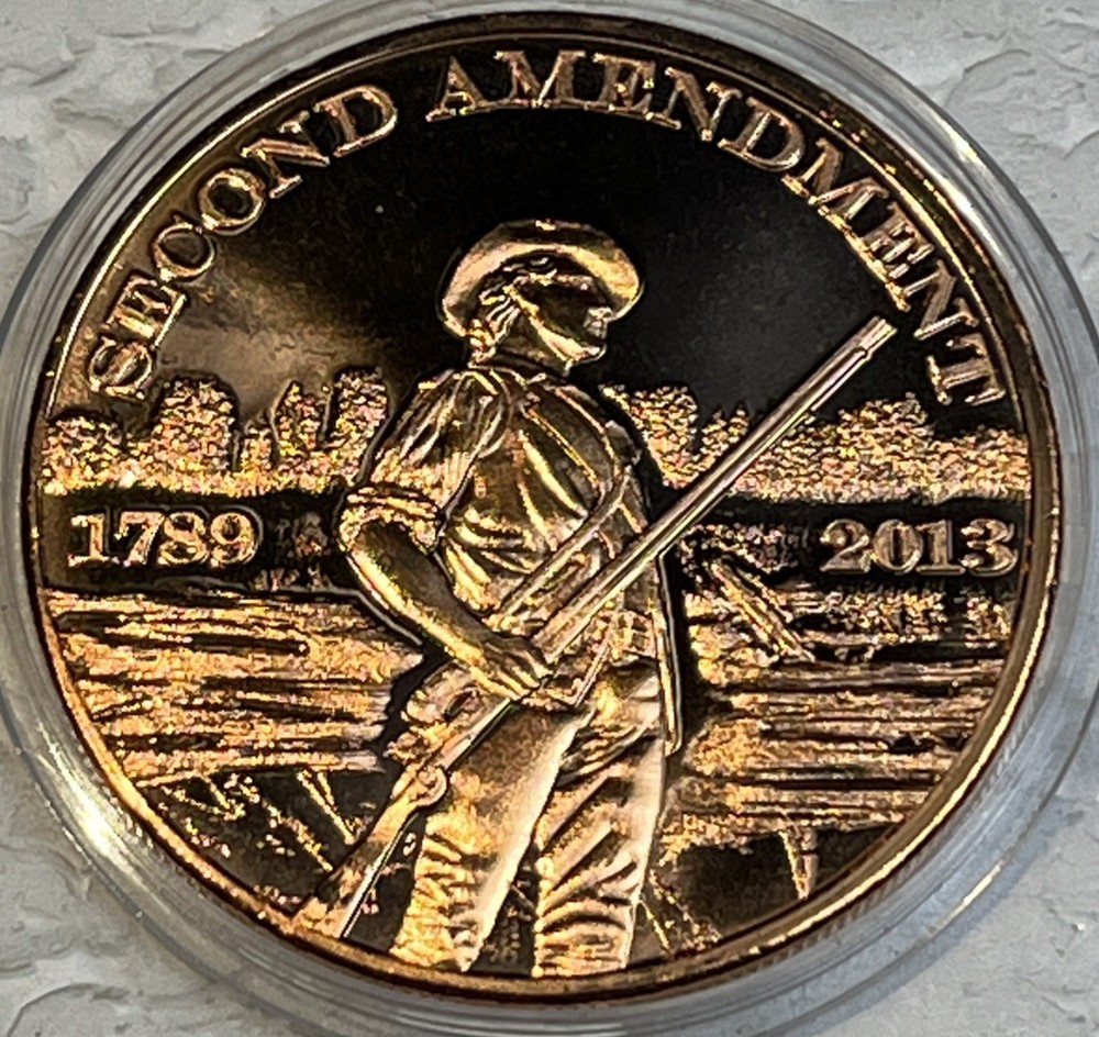 Second 2nd Amendment 1 Ounce 0.999 Copper Round 1789 - 2013