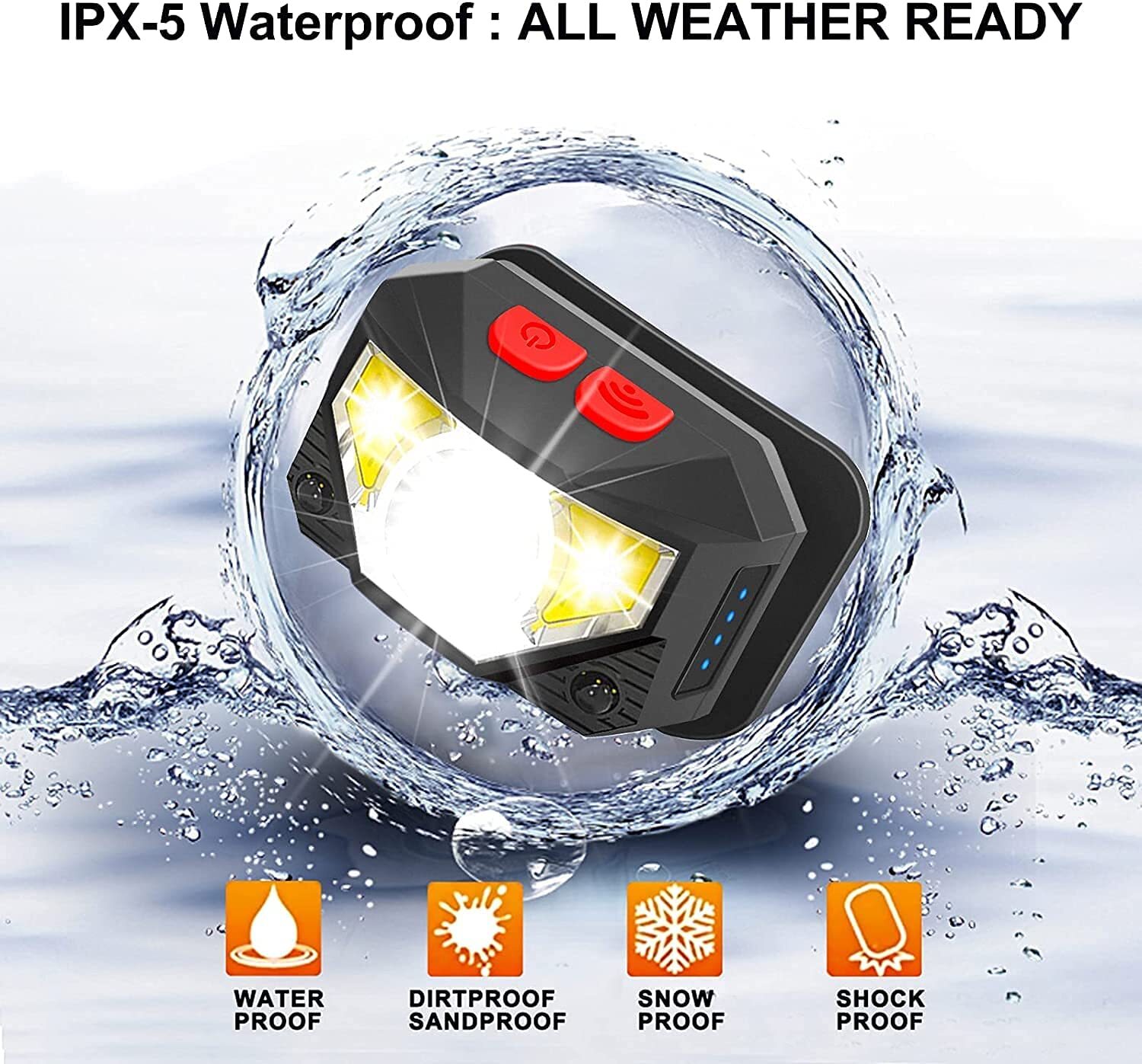 2PACK Headlamp COB LED Rechargeable Headlight Torch Work Light Bar Head Band USB