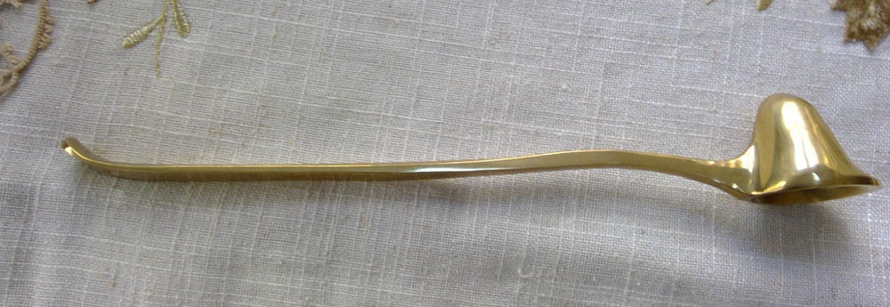 Vintage Solid Brass Candle Snuffer 10 inches long.