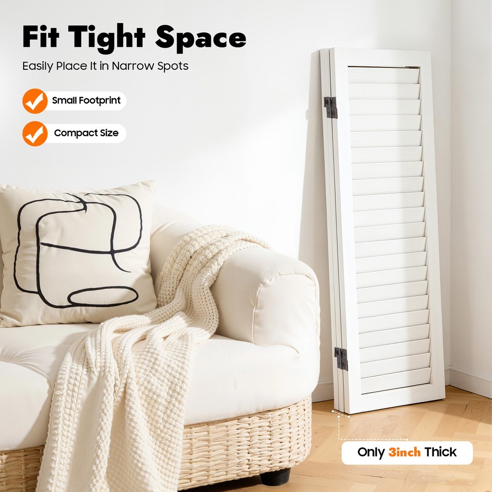 3 Panel Room Divider Folding Privacy Screen Wall Partition Home Office Separator