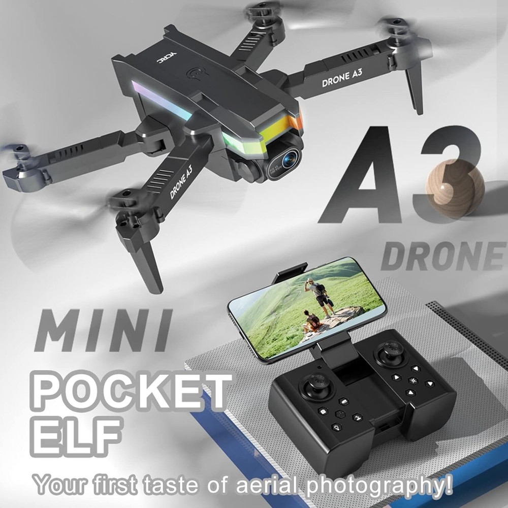 Mini ELF • Folding 4k HD Drone Set w/Case • Camera + Obstacle Avoid • Ships Free