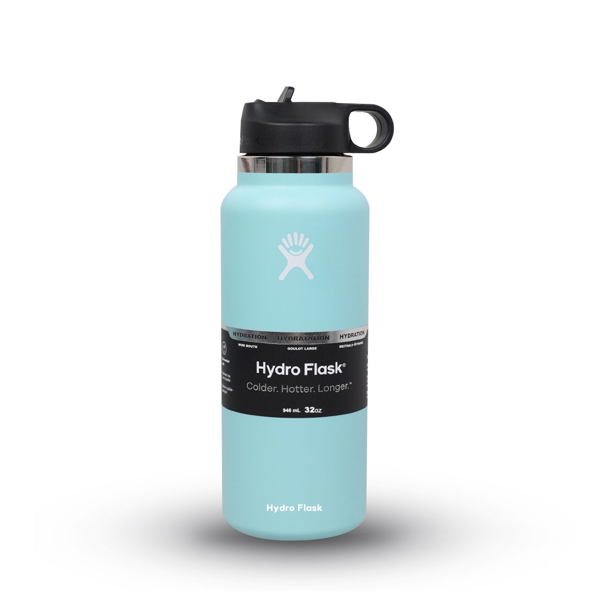 Hydro Flask 32 Oz Water Bottle Wide Mouth Straw Lid