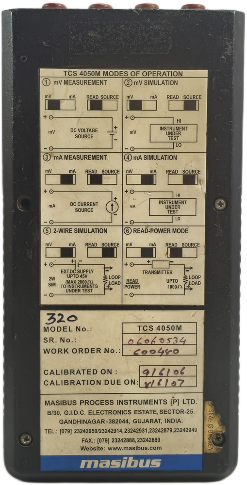 Masibus TCS 4050M Loop Calibrator TCS4050M