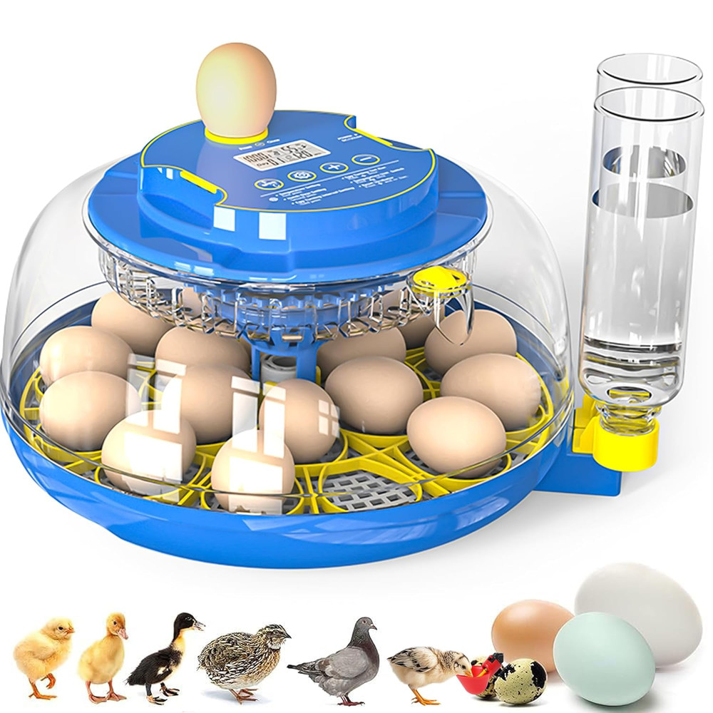 Egg Incubator, Adjustable Turning Time, Humidity and Hatch Day Display,Egg Candl