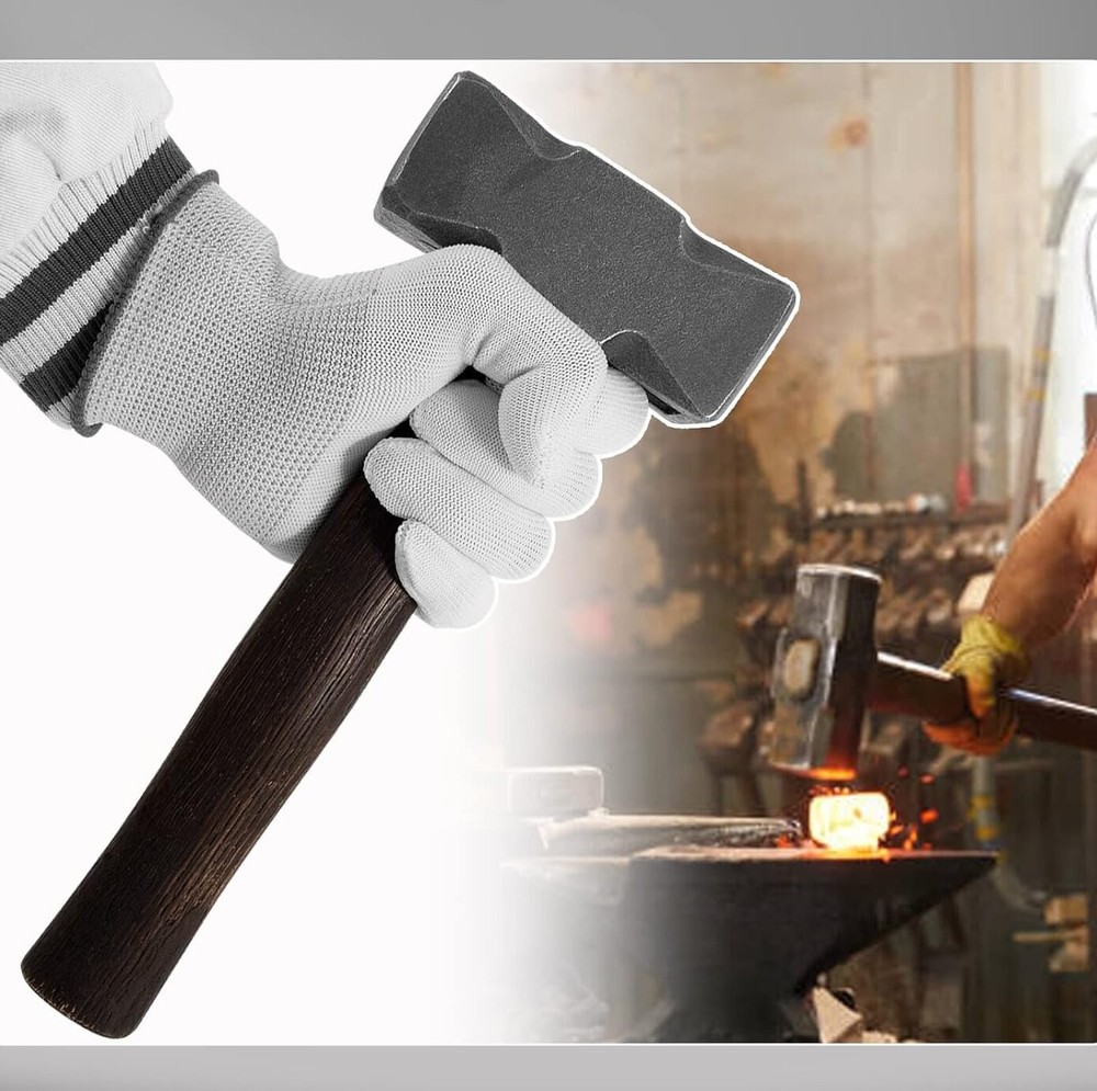 Blacksmith 2.2LB Square Forge Hammer Forging Tool for Blacksmith Anvil Knife