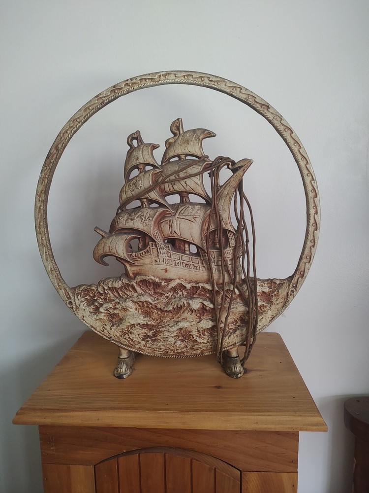 Antique Cast Iron Ship Lamp 1927