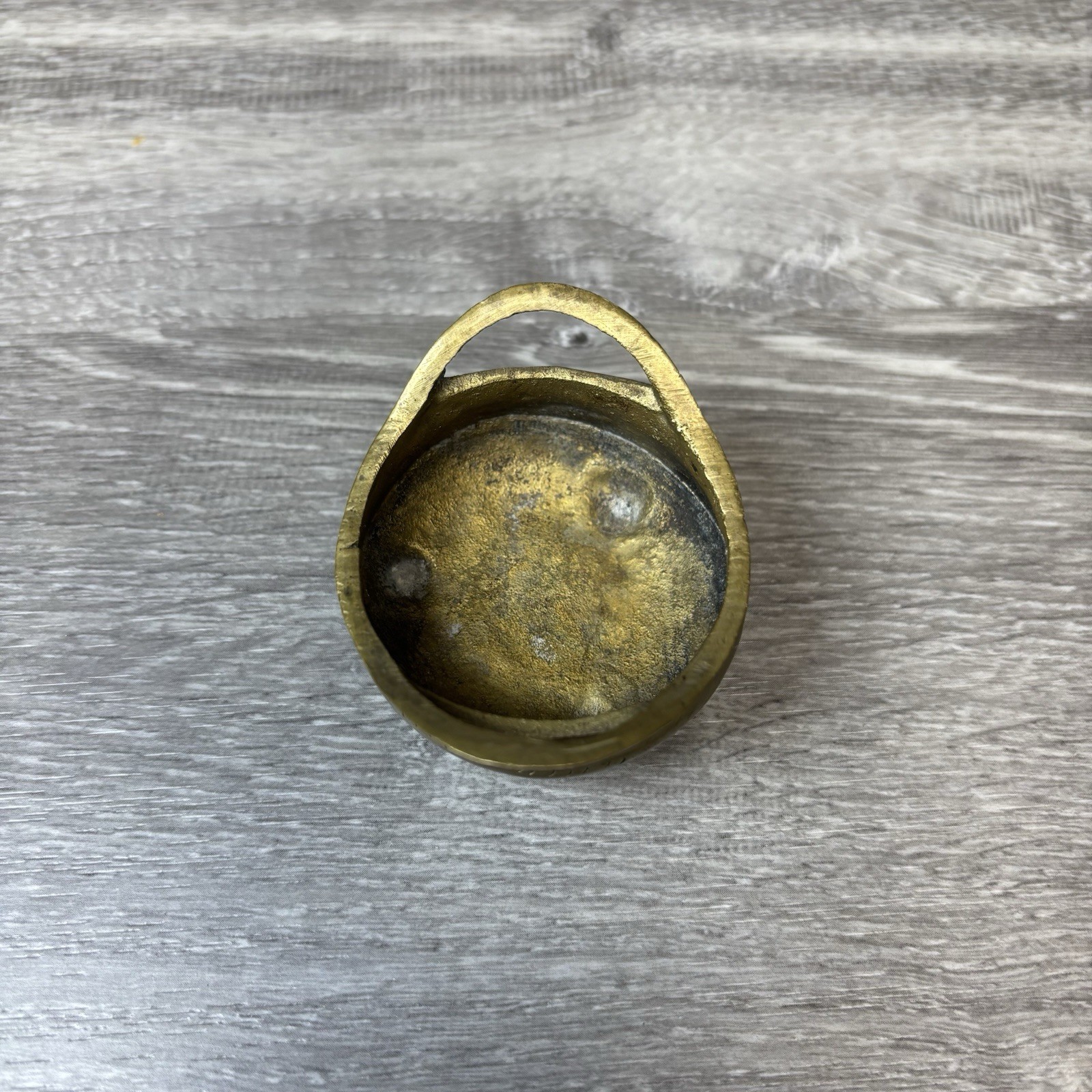 Vintage Chinese Brass Censer Tripod Incense Burner Xuande Reign 6 Hallmarks 2”