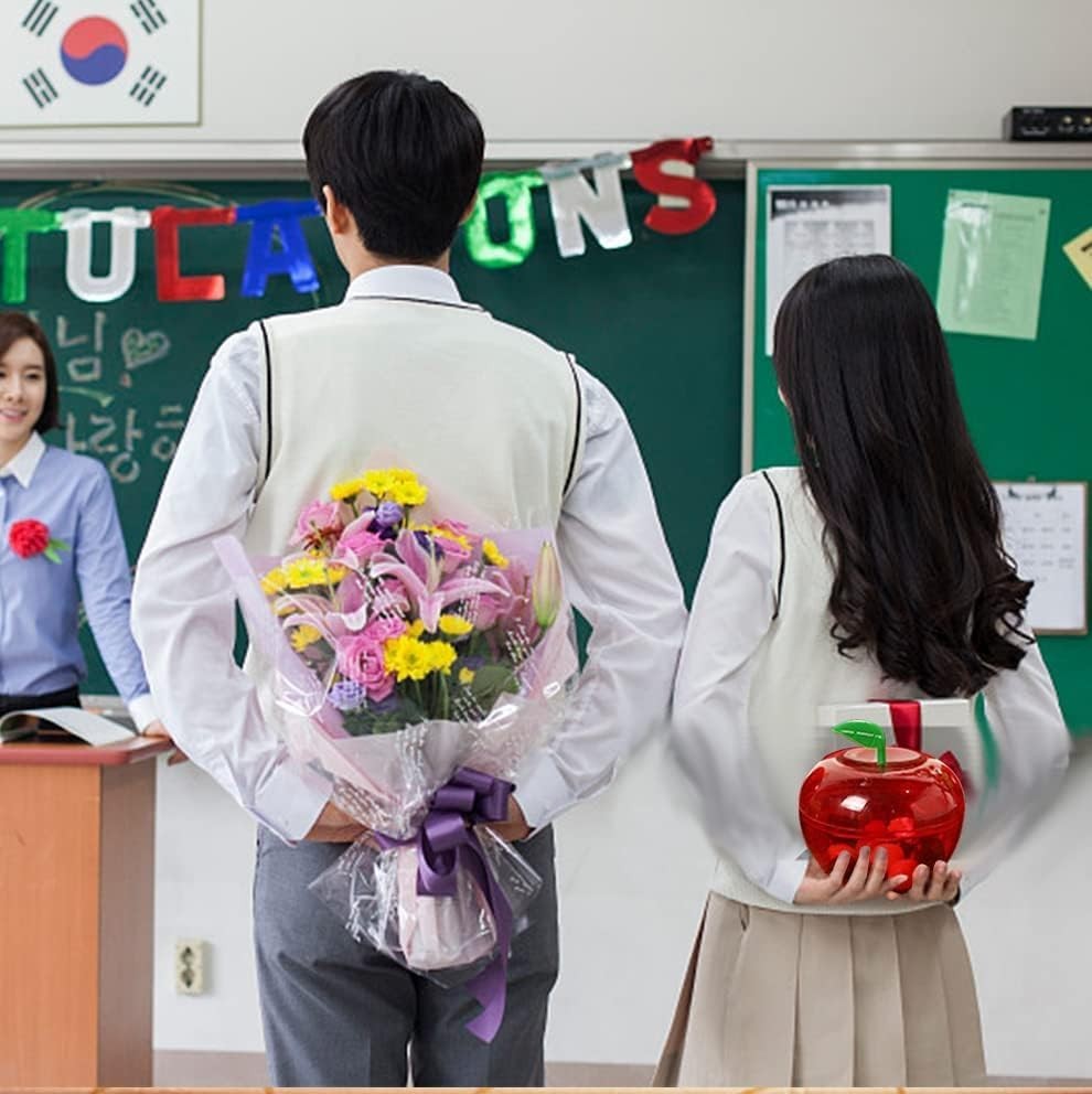 24 Pcs Red Apple Container Candy Boxes Plastic Bobbing Apples Decorative