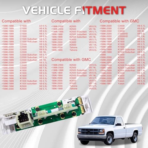 599-007 AC Heater Climate Control Switch Compatible with 1996-2000 Chevy C1500