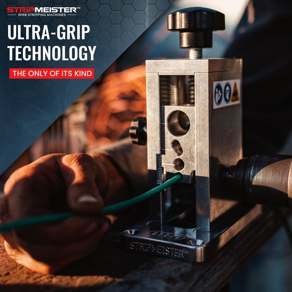 Original Drill-Powered Wire Stripper – Wire Sizes Up To Ø3/4", Jam-Free, Copp...