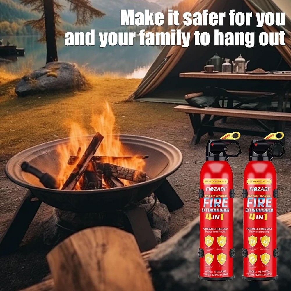 Portable Fire Extinguisher Spray 620ml 4 Pack ABC Multi‑Purpose w/ Bracket