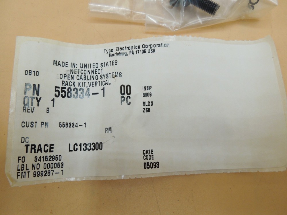 TYCO 558334-1 Vertical Server Rack Cable Management D-ring Hook (QTY 1)
