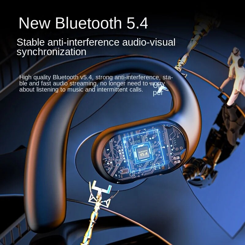 Bluetooth 5.4 Earpiece Wireless Headset Driving Trucker Earbuds Noise Cancelling