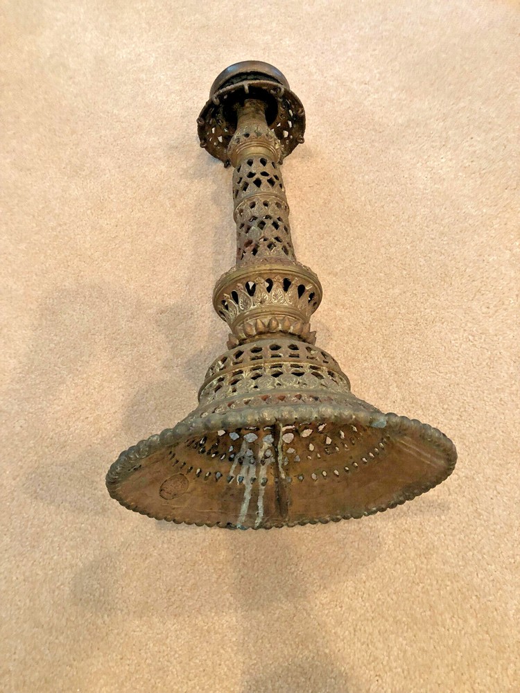 Antique Large Heavy Brass Middle Eastern India Stand