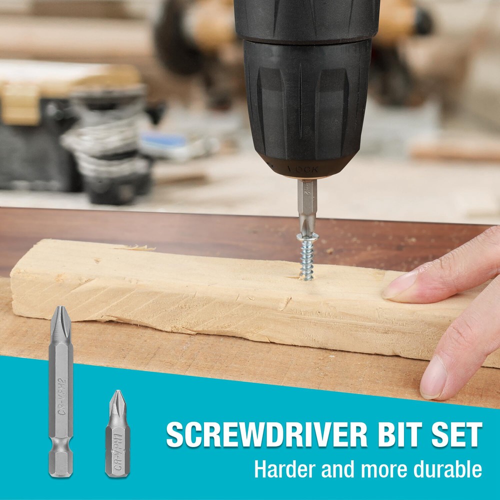 DURATECH 66PCS Impact Drill Bit Screwdriver Bit Sets Drill Driver Bit with Case