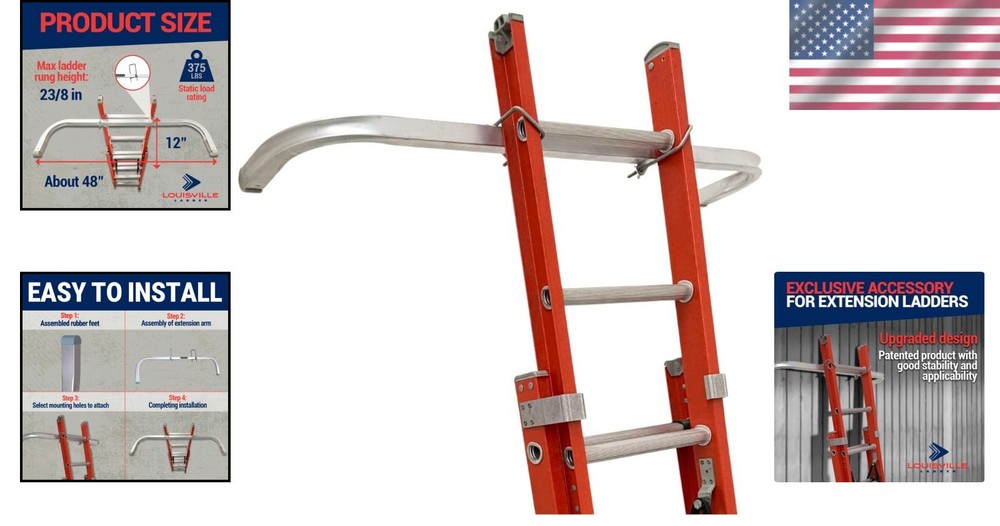 Durable Aluminum Ladder Stabilizer with Rubber Tips - Universal Fit, Easy Setup