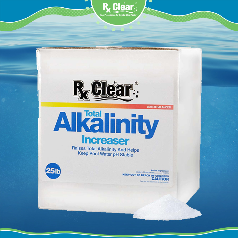 Rx Clear Swimming Pool Alkalinity Up Increaser Plus Sodium Bicarbonate - 25 lbs