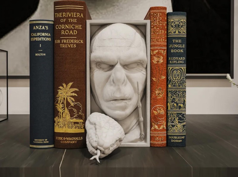 Voldemort Inspired Book Nook Bookshelf Insert, Dark Wizard Gothic Shelf Decor
