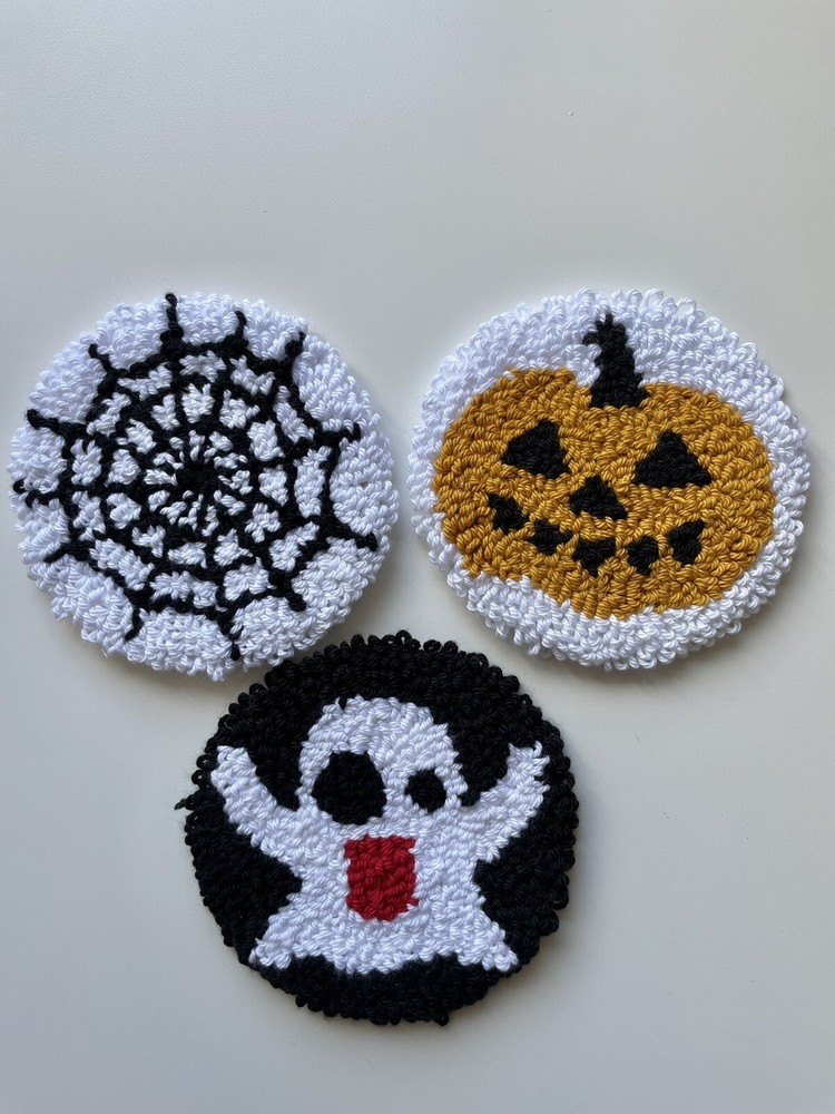 Halloween Set Punch Needle Coaster