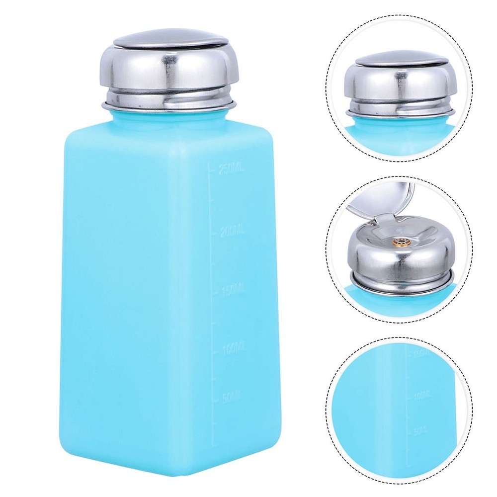 Push Down Pump Dispenser Bottle Plastic 250 ml Liquid Container for Laboratory
