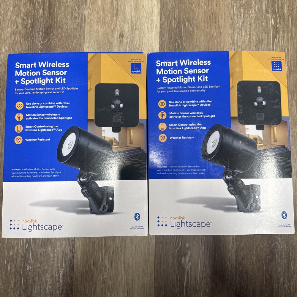 2-Pack Novolink Lightscape Smart Wireless Motion  LED Spotlight Kit Bluetooth